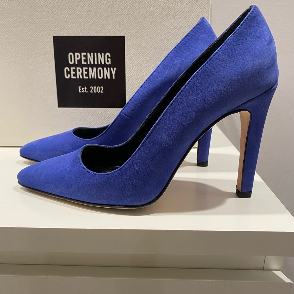 Opening Ceremony Pebbled Nubuck Lily Pumps